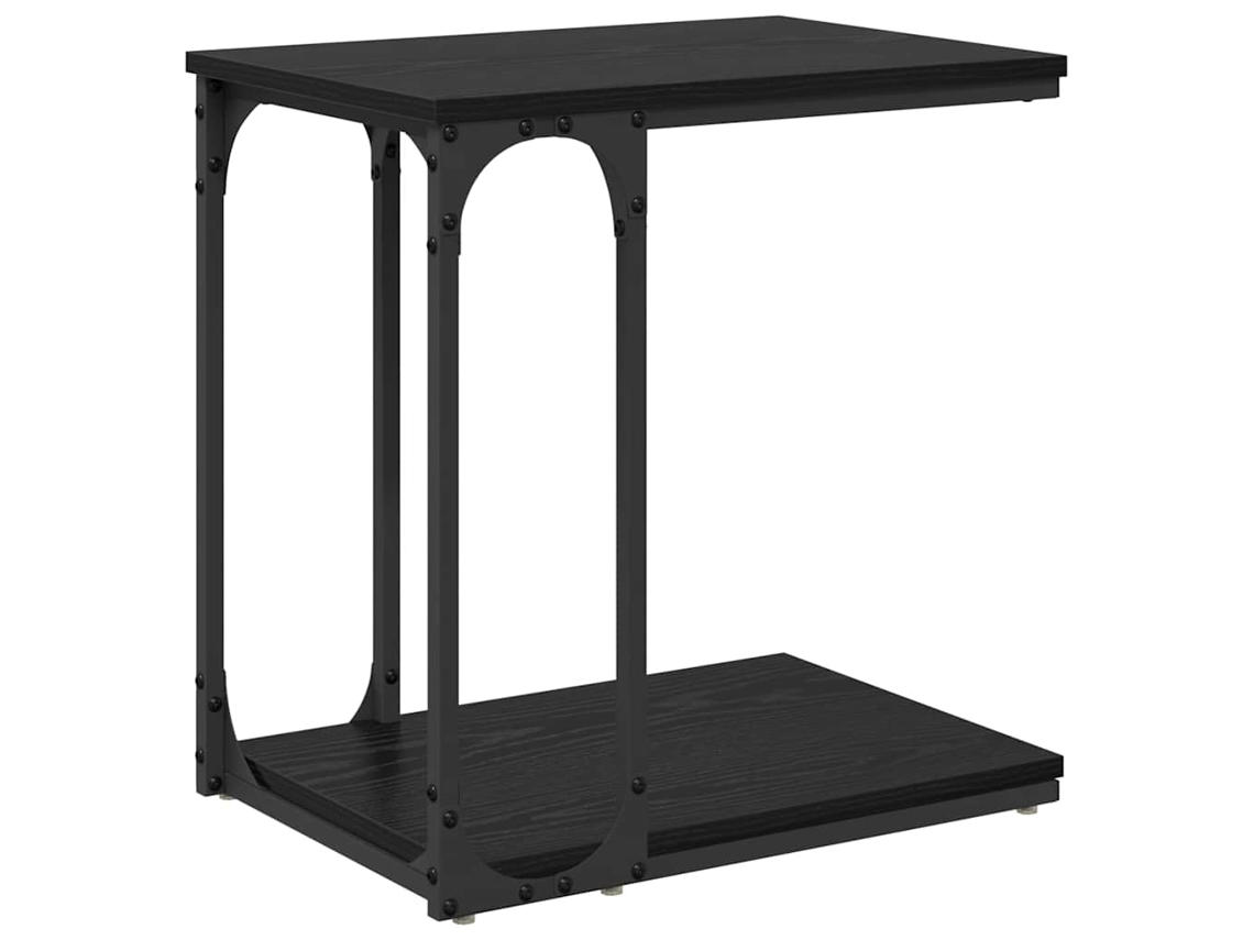 Mesa Lateral Carvalho Preto 50x35x52 cm Madeira Processada MAISON EXCLUSIVE