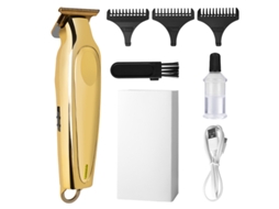 Máquina Cortar Cabelo Elétrica Carving Com Carregamento Usb E Tesoura Dourada
