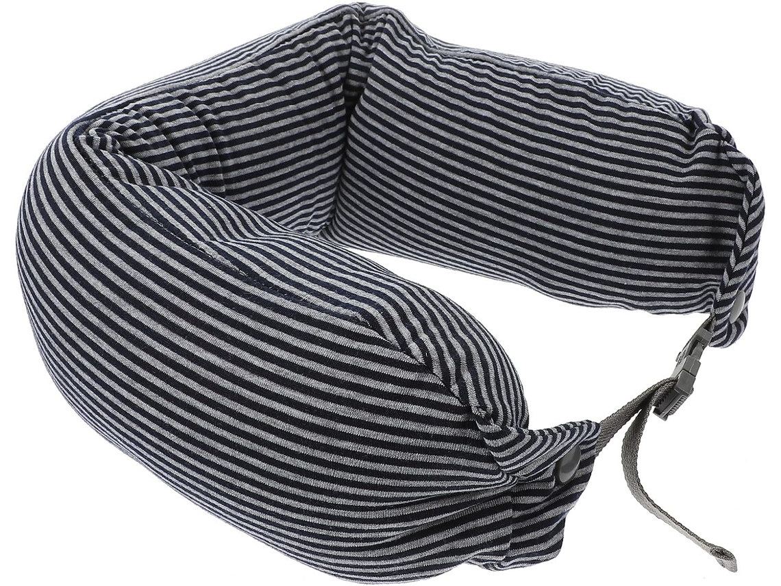 Travesseiro Cervical Em Formato De U De Espuma Viscoelástica Nuobesty, Travesseiro Portátil Para Viagens, Azul-acinzentado.