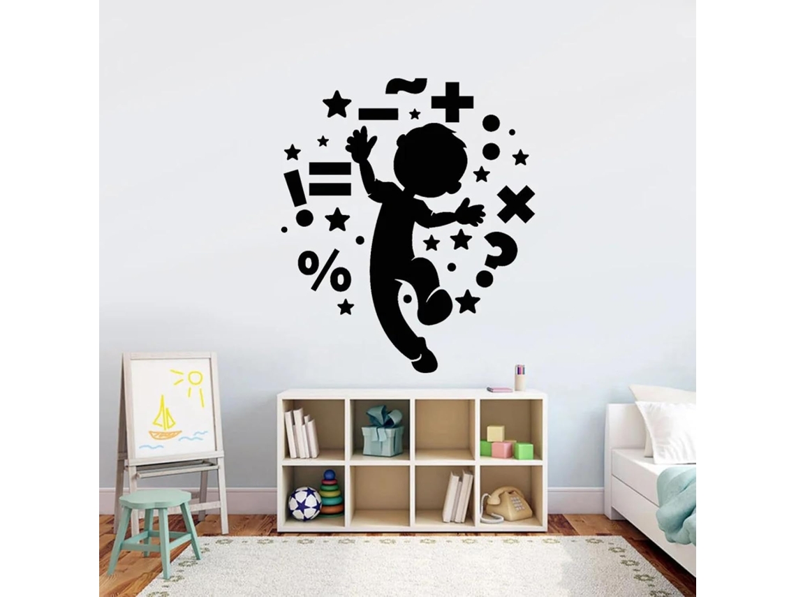 Símbolos Matemáticos, Sala De Aula, Câmara Infantil, Portas E Janelas, Garçons Dançantes De Desenho Animado, Adesivos Murais Em Vinil Para Crianças