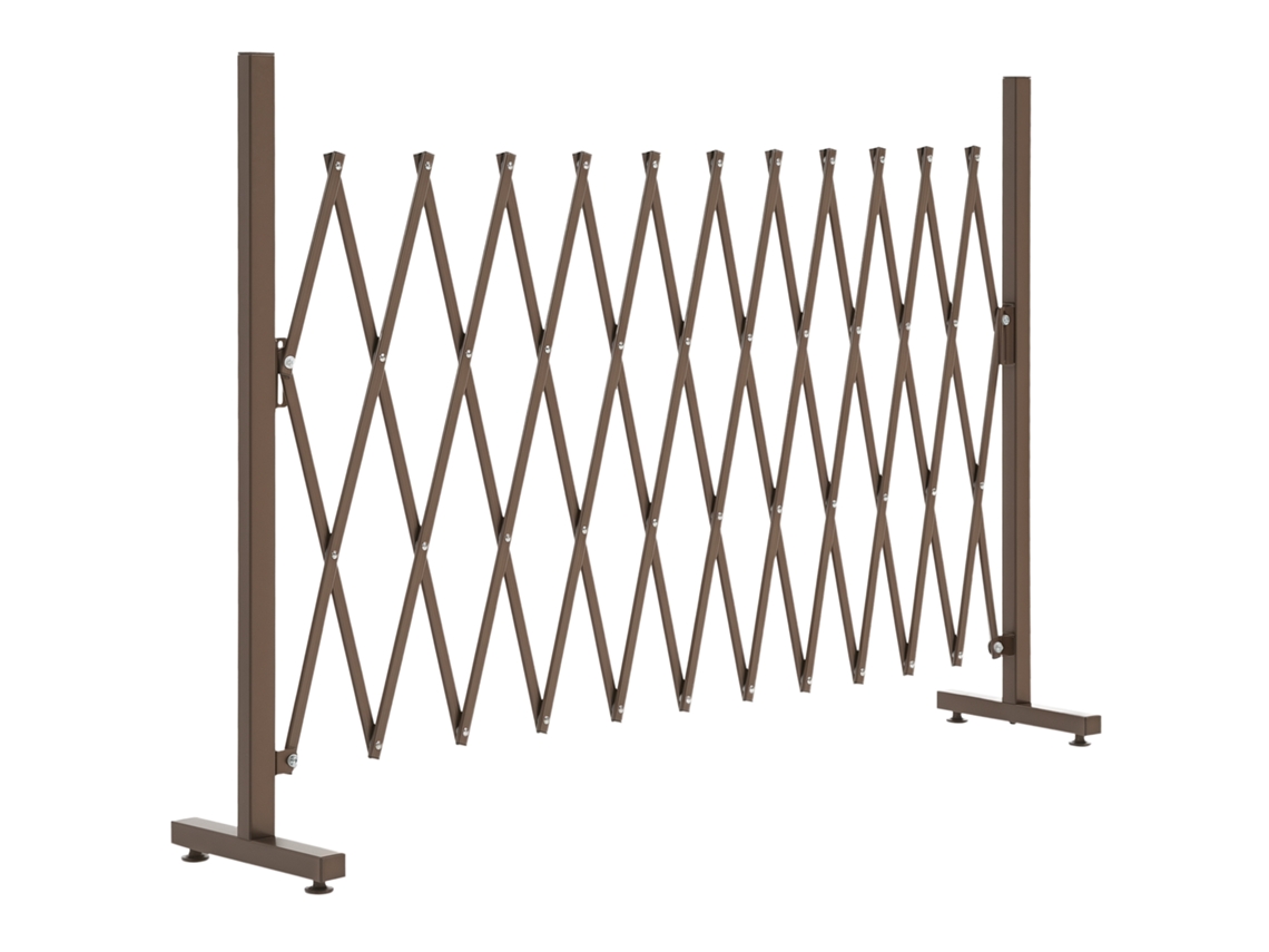 Cercato per giardino largura regulável em metal e alumínio 300x31x103,5cm marrom escuro BTFORUS