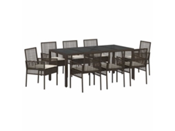 Maison Exclusive - Conjunto De Jantar Para Jardim 9 Pcs Castanho Vime Pe