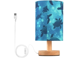 Luminária De Cabeceira Kcldeci Tartaruga Marinha Azul Para Quarto, Estilo Fazenda, Mesa De Cabeceira, Luminária De Mesa