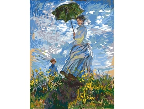 Canevas Margot A Mulher Com O Guarda Chuva De Monnet 60x80 Cm