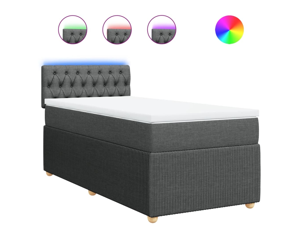 Box Spring Bed, Box Spring Beds Vidaxl Cinzeto Tecido (90 X 200 Cm)