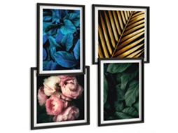 Composição De Quadros Natureza Tropical Animais Espelharte (4 Peças)