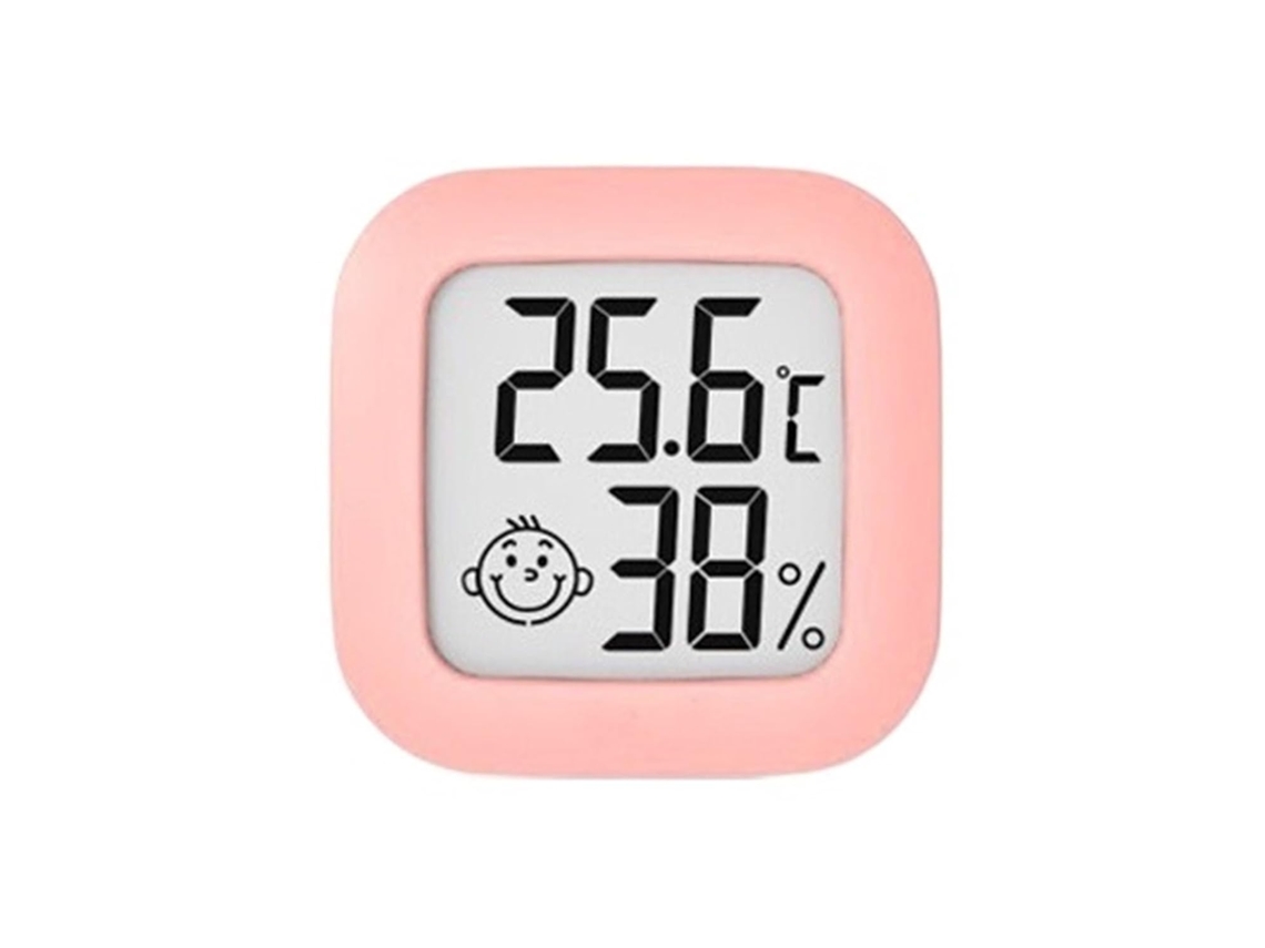 Termômetro E Higrômetro, Com Tela Lcd, Para Uso Interno, Rosa