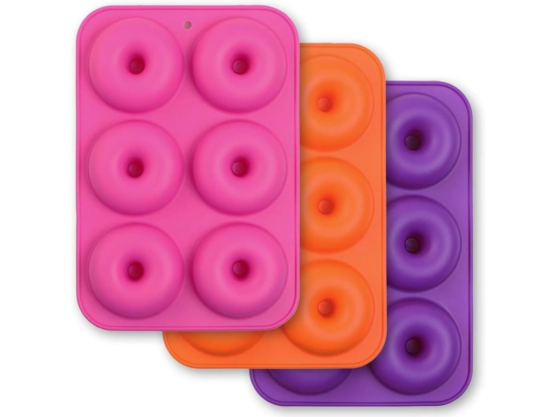 Moldes De Silicone Para Donuts Com 6 Cavidades Antiaderentes, Grau Alimentar, Sem Bpa, Tamanho Padrão 2.6