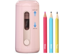 Apontador elétrico, totalmente automático, entrada/saída automática, sem fio, recarregável, para lápis de 6,9-12 mm, H Slowmoose