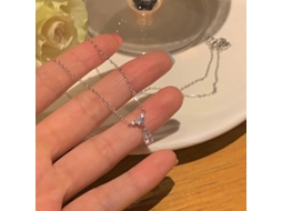Lágrimas de Bela S925, Colar de Pescoço com Design Leve e Luxuoso, Forma de Gota, Estilo Japonês e Coreano, Fresco e Doce MDUG (prata Branco)