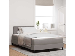 Vidaxl Cama Box Com Cabeceira Cinzento-acastanhado 120 X 190 Cm Tecido