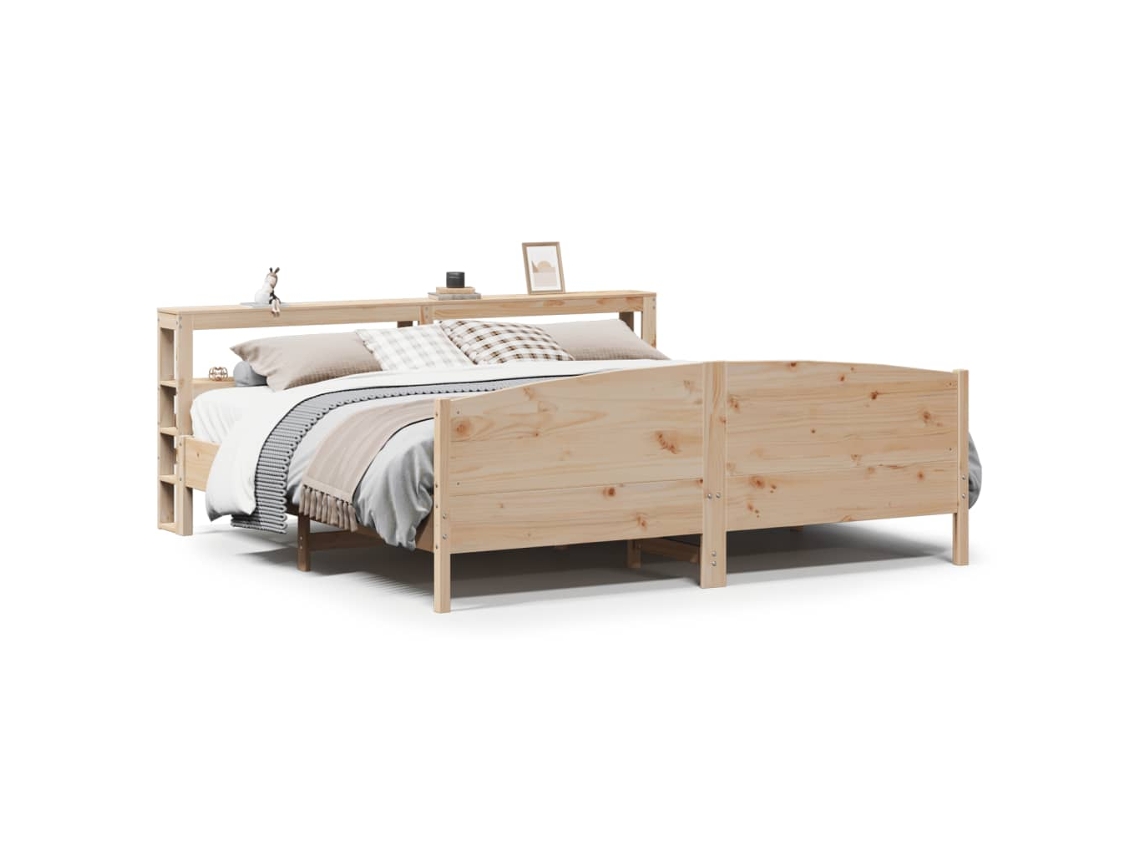 Bed Frame, Bed Frames Vidaxl Marrom Madeira De Pinho (180 X 200 Cm)