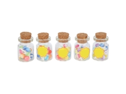Mali miniatura Frasco Vidro Pirulitos Simulação Casinha Boneca Decor Diy 15 Cápsulas Média