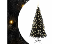 Conjunto 1 Árvore De Natal Vidaxl Preto Pvc (210 Cm)