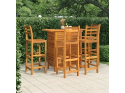 Vidaxl 5 Pcs Conjunto De Bar Para Jardim Madeira De Acácia Maciça
