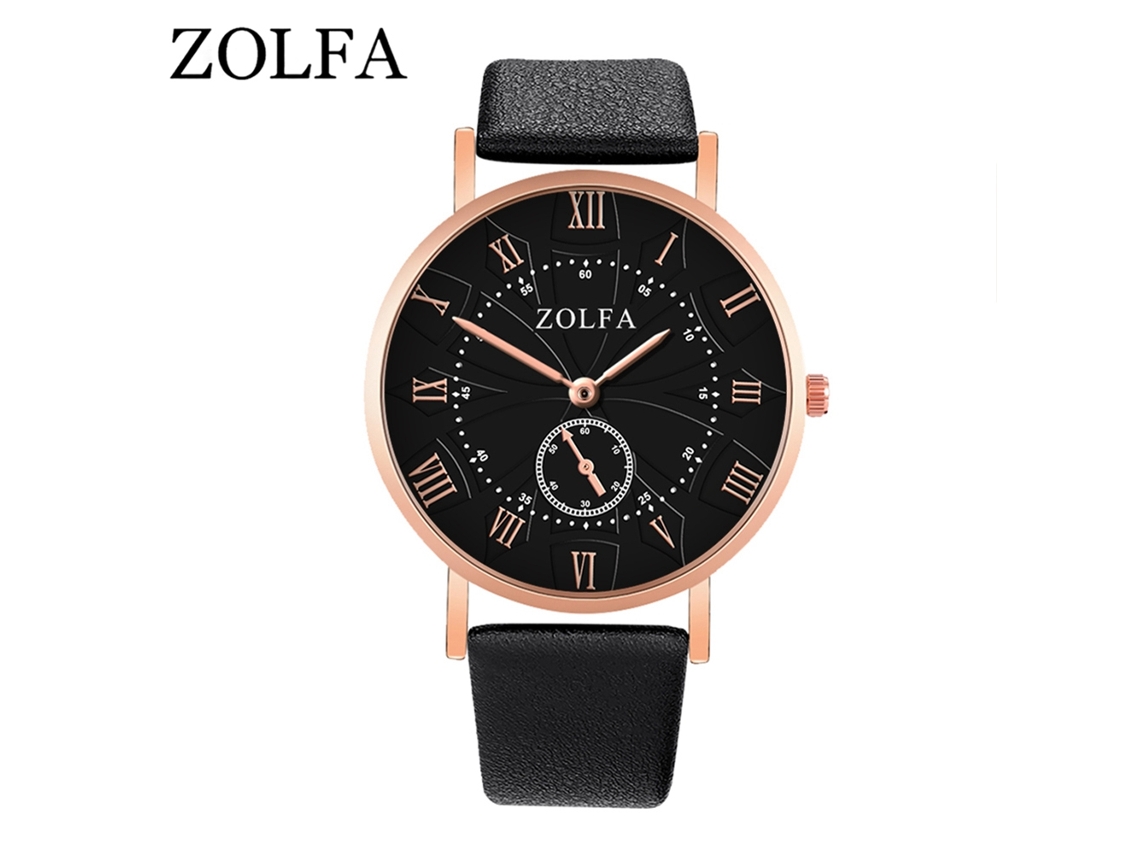 Reloj De Pulsera De Cuarzo Para Mujer Con Correa De Pu, Dial Redondo, Diseño Fashion (negro)