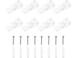 Gancho De Cortina Com Furo Duplo, 8 Peças, Clipe De Fixação De Plástico Resistente Para Persianas Romanas E Venezianas, Uso Doméstico.