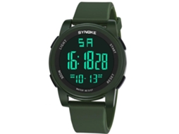 Relógio eletrônico esportivo Synoke à prova d'água e com luzes (verde militar)