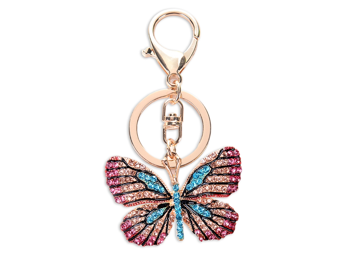Chaveiro Com Pingente De Bolsa, Bolsa Fofa Em Formato De Borboleta, Cristal, Strass Brilhante, Para Mulheres E Meninas Aquaforge