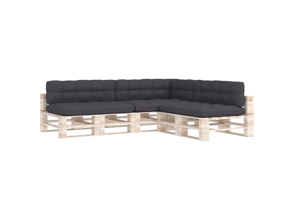 Conjunto 7 Almofadão para sofá VIDAXL Antracite Tecido