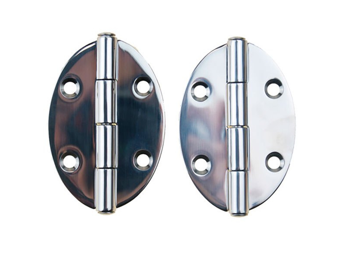 Dobradiça Inox Oval 2 Unidades Prateado 78 X 56 Mmgoldenship