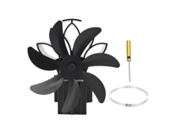 Ventilador Para Lareira A Lenha Laxiscreed Com 7 Pás, Duplo Uso, Montagem Em Parede Ou De Pé, Arranque Automático