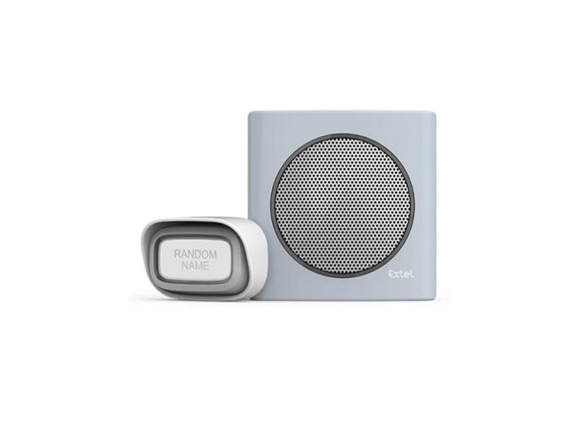 Dibi Flash Toque Suave Sem Fios com Alcance de 200M e Botão de Chamada com 6 Anéis Cinza Claro EXTEL