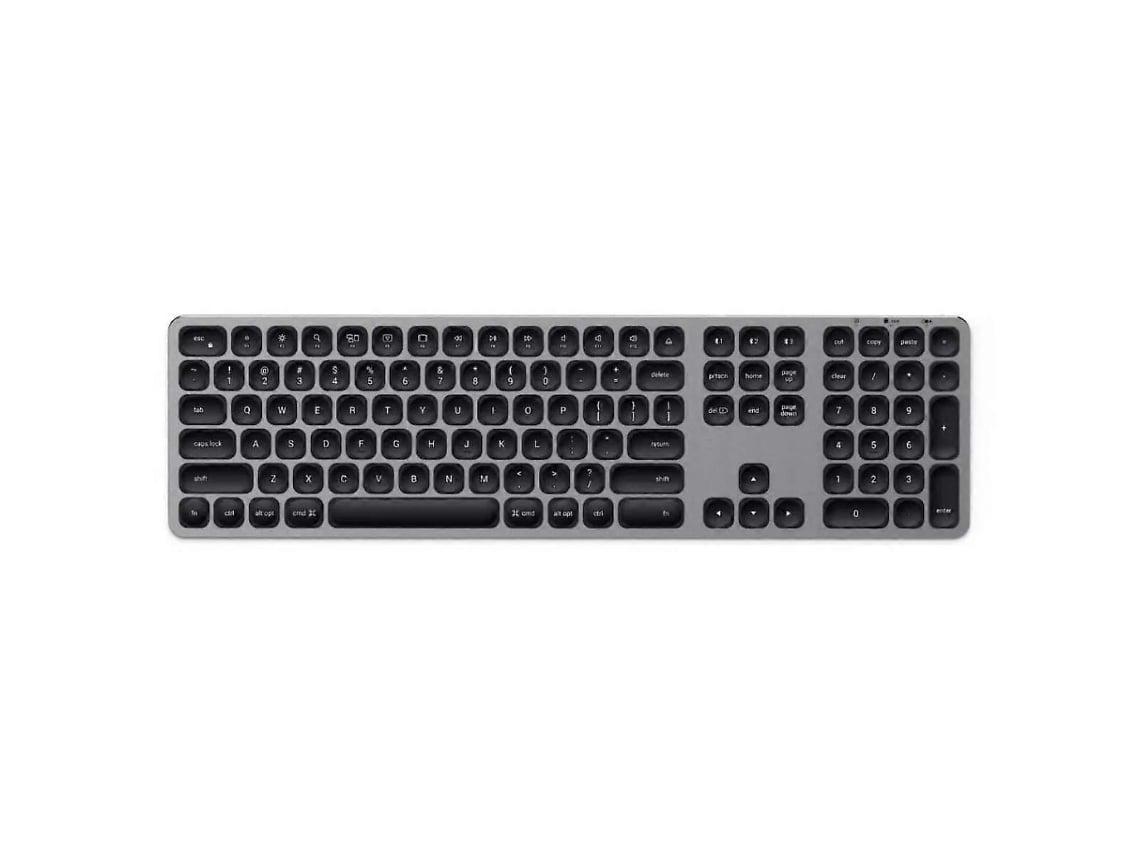 Teclado Com Teclado Numérico Qwerty Bluetooth, Cinza VONKELIOS