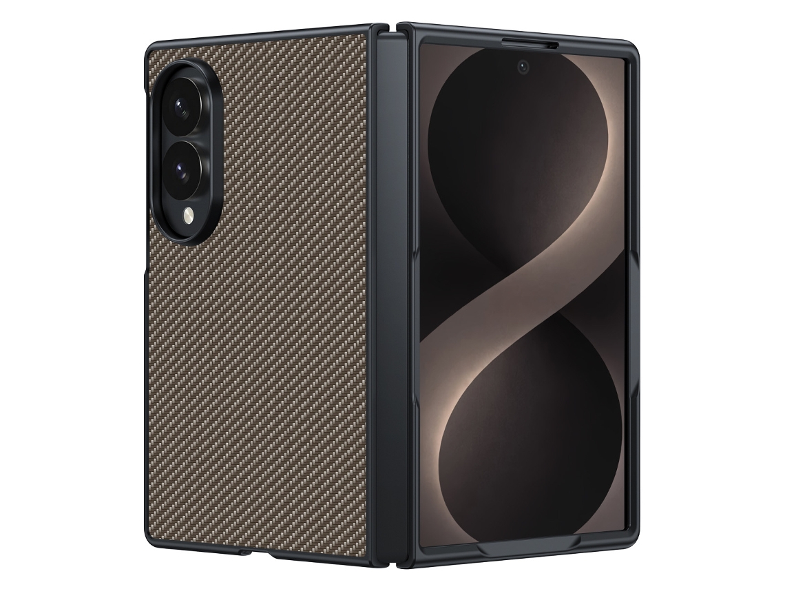 Capa Para Samsung Galaxy Z Fold8, Capa Protetora Ultrafina Em Couro Pu Gertiz (ouro Carbono)