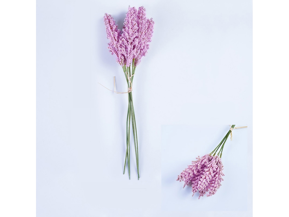 Baok-6 Unidades de Buquês de Lavanda Artificial para Decoração de Casa, Lavanda Artificial Roxa Escura