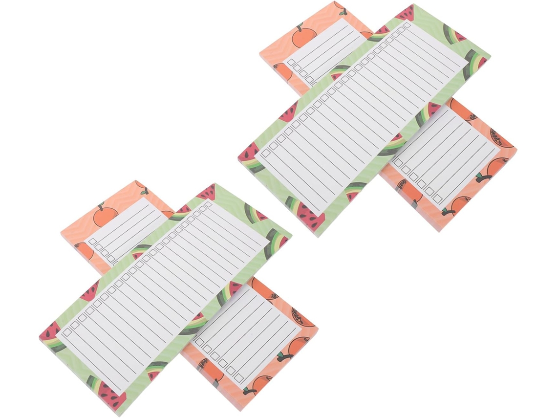 Bloc-notes Magnétique Réutilisable 4pcs Em Papel Com Motivos Frutas Coloridas, Carnet Agenda Pour Bureau Et