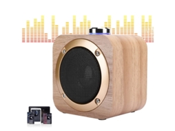 Altifalante Portátil De Madeira Bluetooth 4.2 Ds Q1b Amarelo Yizhood