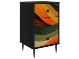 Maison Exclusive - Armário De Cabeceira Bonn Carvalho Preto 36 X 33 X 61 Cm