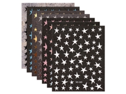 7 Folhas de Adesivos para Arte de Unhas 3D Estrelas Cores Múltiplas NEVEANCE