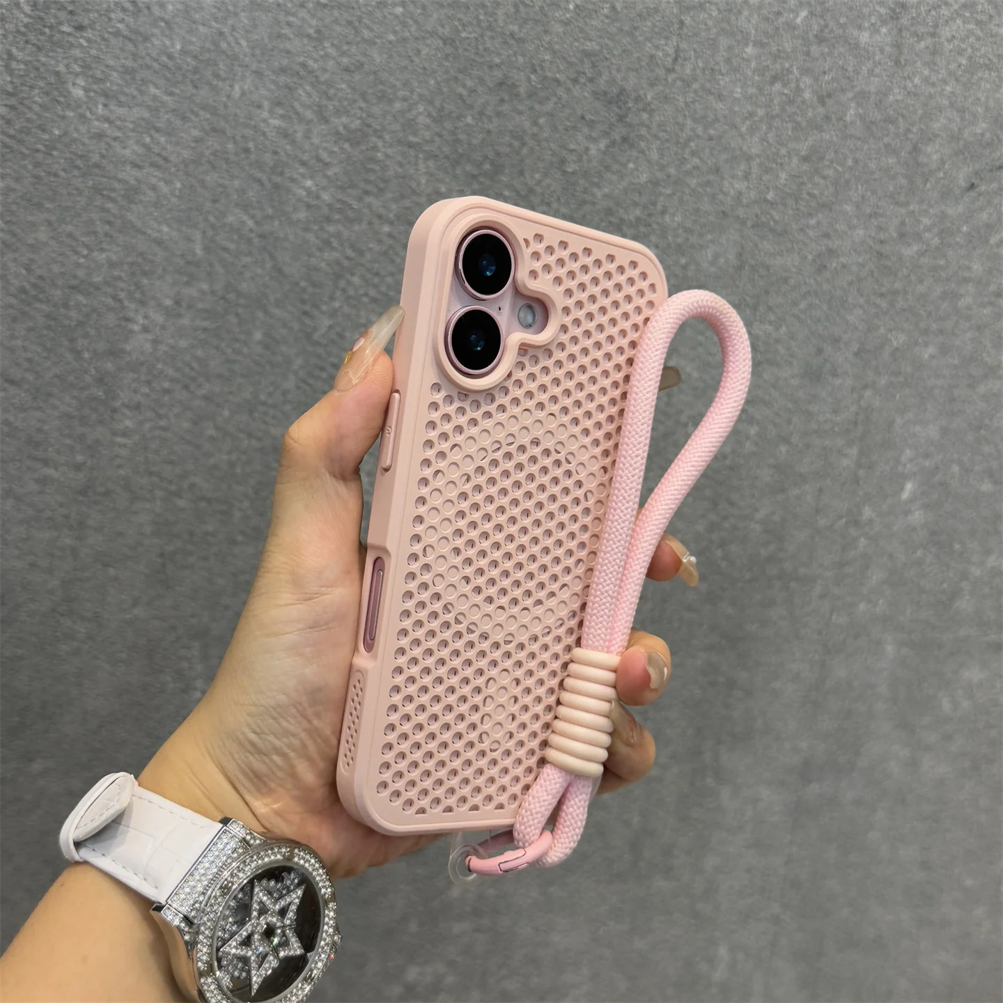 Capa Magnética Macia Ao Toque Com Design Em Favo De Mel Para Iphone 12 (rosa)