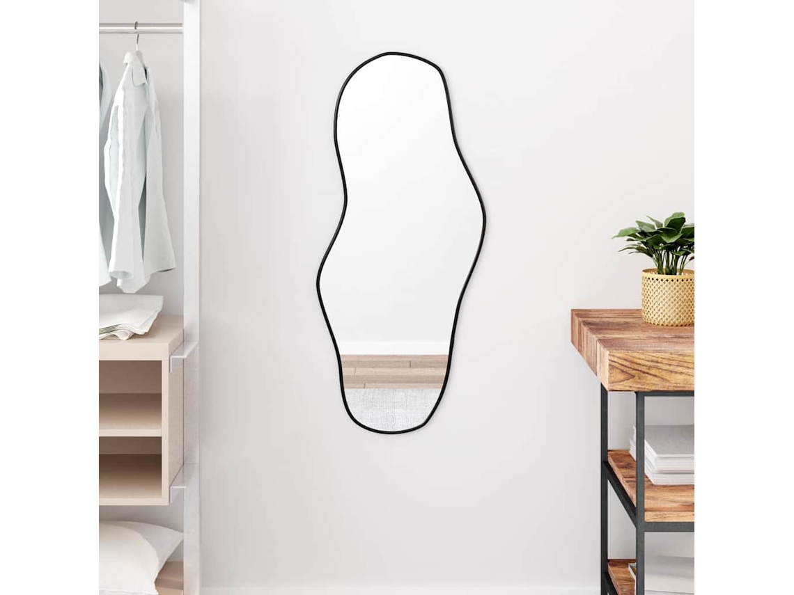 Vidaxl Espelho De Parede 90x40 Cm Preto