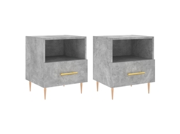 Bedside Cabinet, Bedside Cabinets Vidaxl Cinzeto Madeira Processada (n/a)