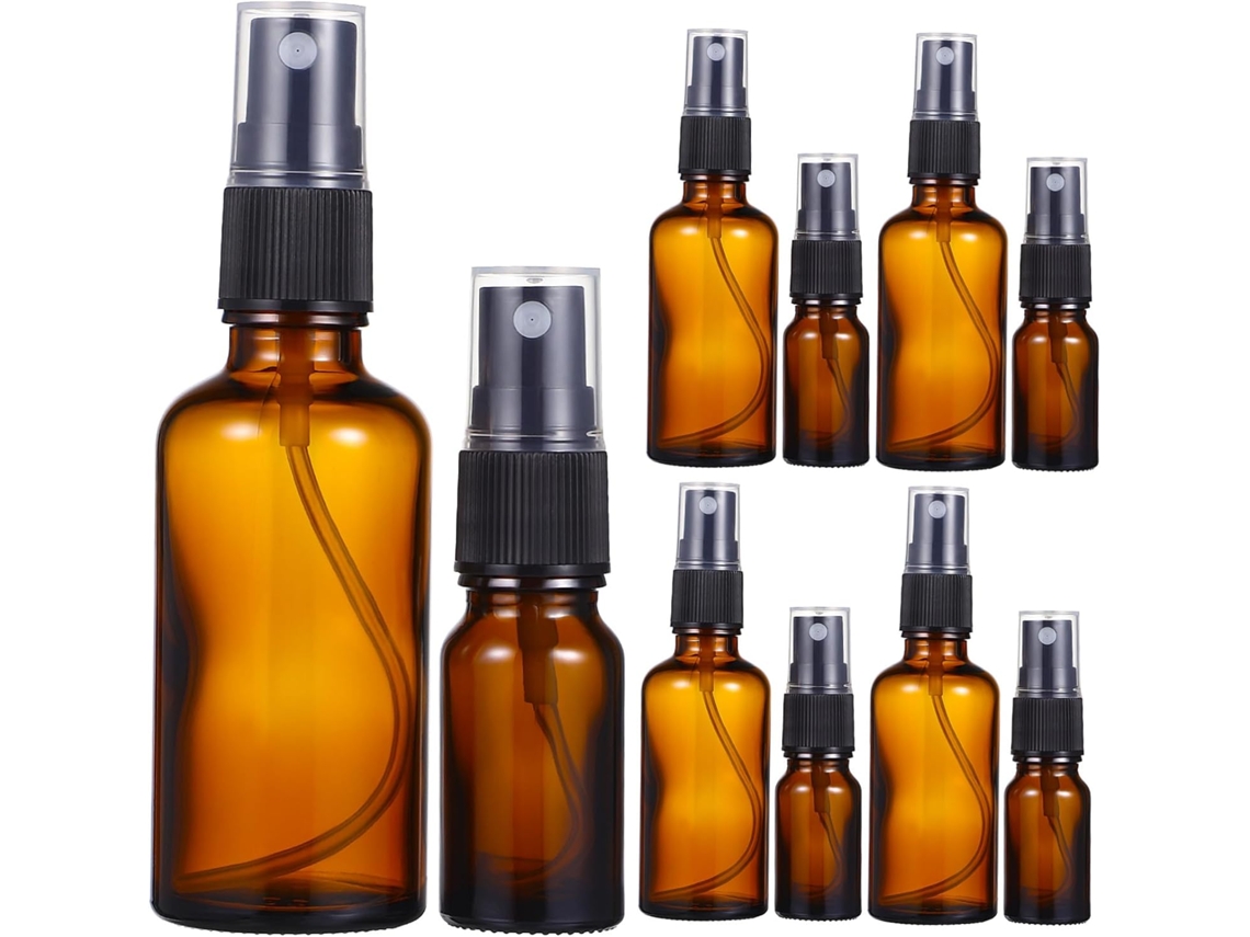Conjunto De 10 Frascos De Vidro Vazios Com Spray, Pequenos Atomizadores De Perfume Recarregáveis