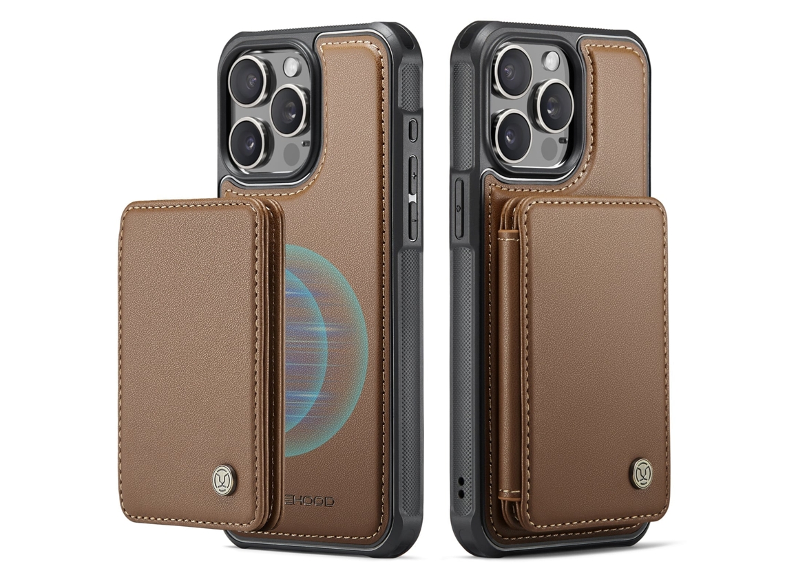 Capa Para Iphone 8plus Resistente A Quedas Com Resistente A Quedascartão Slots Magnético Destacável Marrom