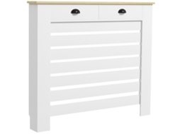 Tampa de Radiador MDF com 2 Gavetas para Sala ou Quarto 111x19x95,5 cm Branco S/MARCA