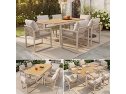 Conjunto de 4 cadeiras de jardim S/MARCA resistentes às intempéries, plástico, empilháveis, com braços e encosto, até 120kg