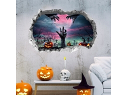 2026 stickers de Parede Halloween 3d, Mãos Fantasmas Cemitério Abóboras Morcegos Decoração Assustadora