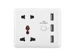 Tomada De Conversão Padrão Europeu (com Três Interfaces Usb, Adaptação De Tensão Ampla)