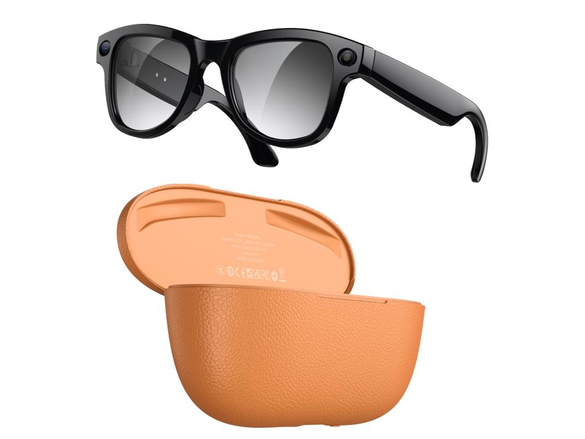 Óculos Inteligentes M02 Ultra Com Câmera De 8mp, Lentes Fotocromáticas E Estojo De Carregamento Marrom ,preto