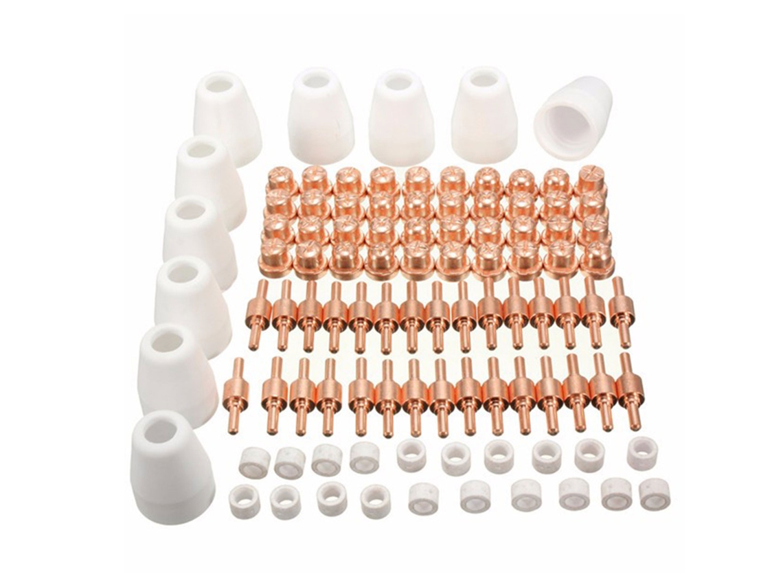 Kit De 100 Peças Consumíveis Para Corte Plasma Ar Bicos Eletrodos Copo Protetor Anéis Para Soplete Pt-31 L-g-40