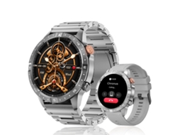 Smartwatch YEMAESRE Ak57 Tela Grande Amoled de Alta Definição de 1 43 Polegadas Suporta Chamadas Bluetooth Prata