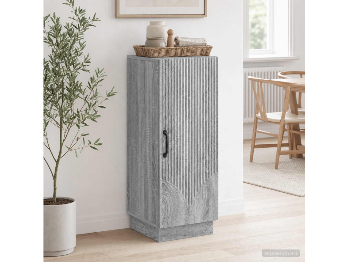 Vidaxl Buffet Sonoma Cinzento 33 X 34,5 X 87 Cm Derivados De Madeira