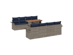 Maison Exclusive - Conjunto De Sofá De Jardim 9 Pcs Cinzeto Rattan Sintético