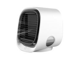 Mini ventilador de mesa portátil recarregável via USB Brilvibera com nebulizador e borrifador de água para casa e escritório, branco