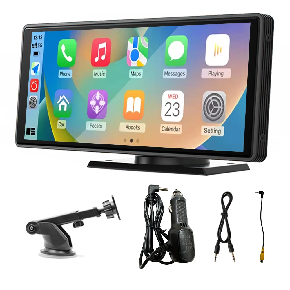 (carplay) Sistema Multimídia Portátil Para Carro, Câmera De Ré Sem Fio Carplay De 10,26 Polegadas